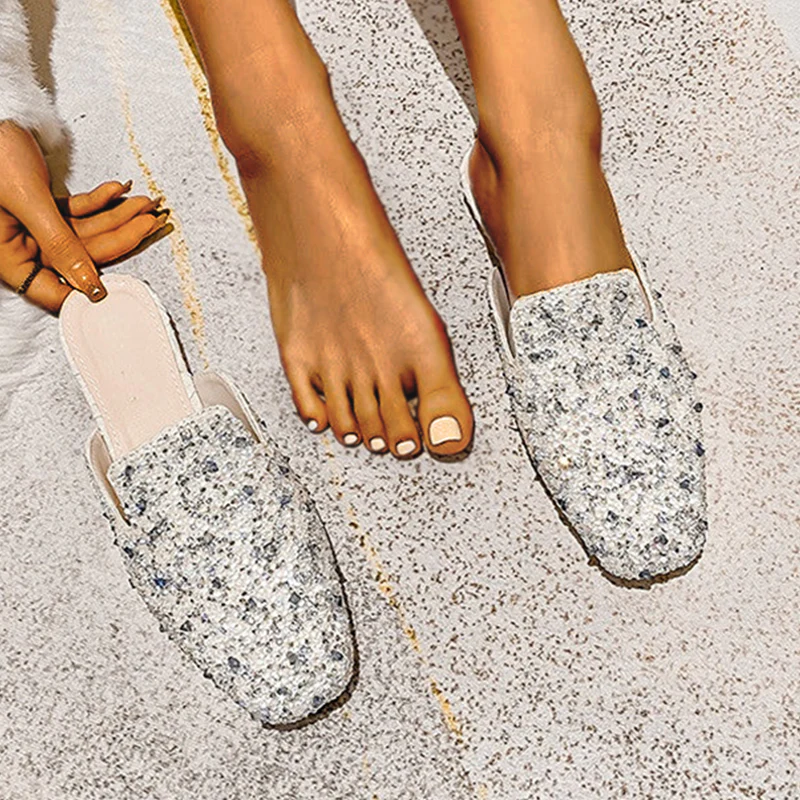 Rhinestone Flat Sandals