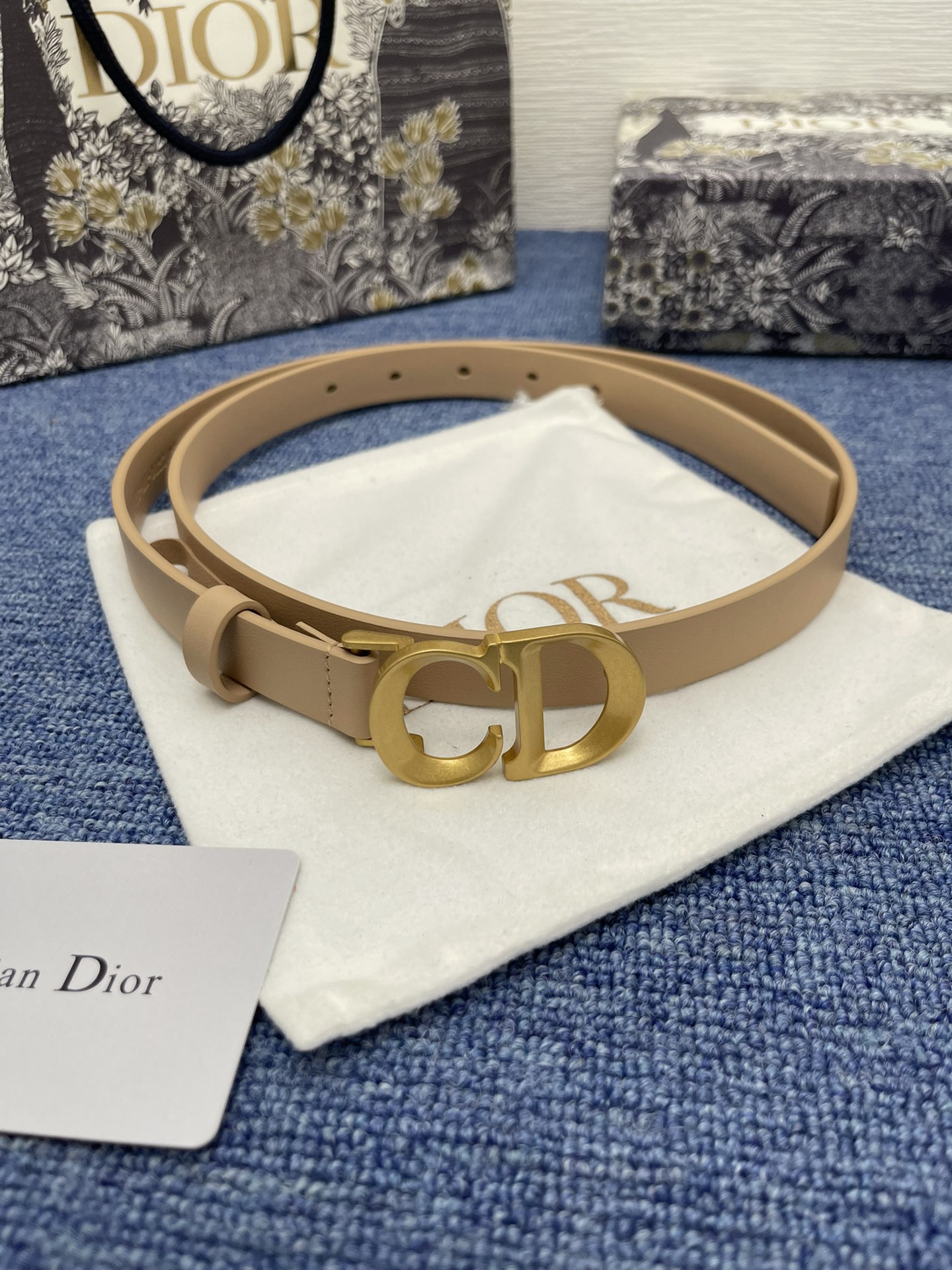 Dior CD buckle leather belt 2.0CM wide