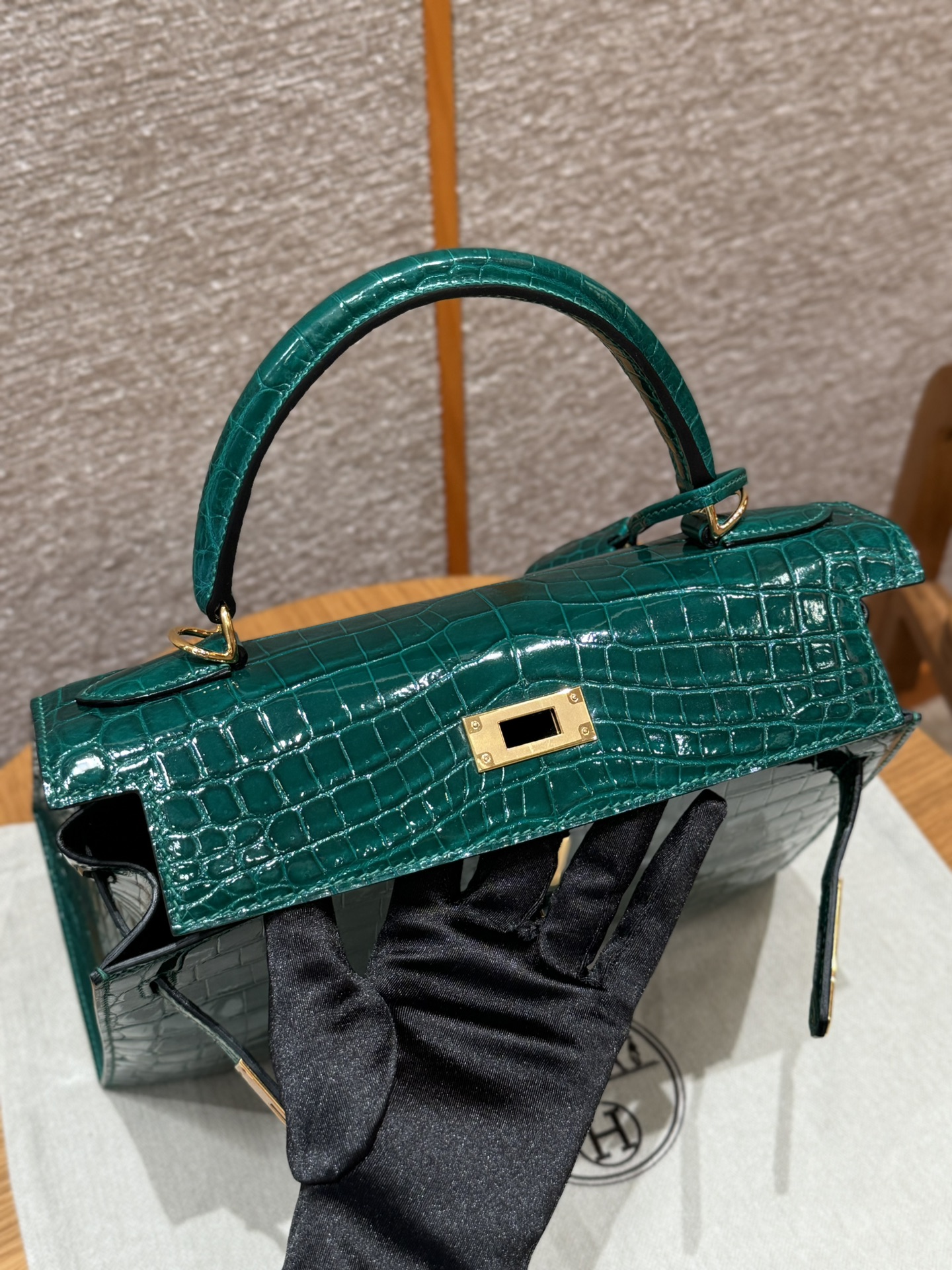Hermès Kelly 6QVert Emeraude (Handmade to order)