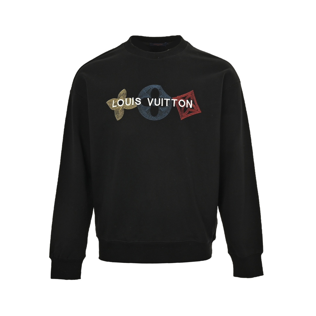 Louis Vuitton 24Fw classic embroidered four-leaf clover logo crewneck sweatshirt