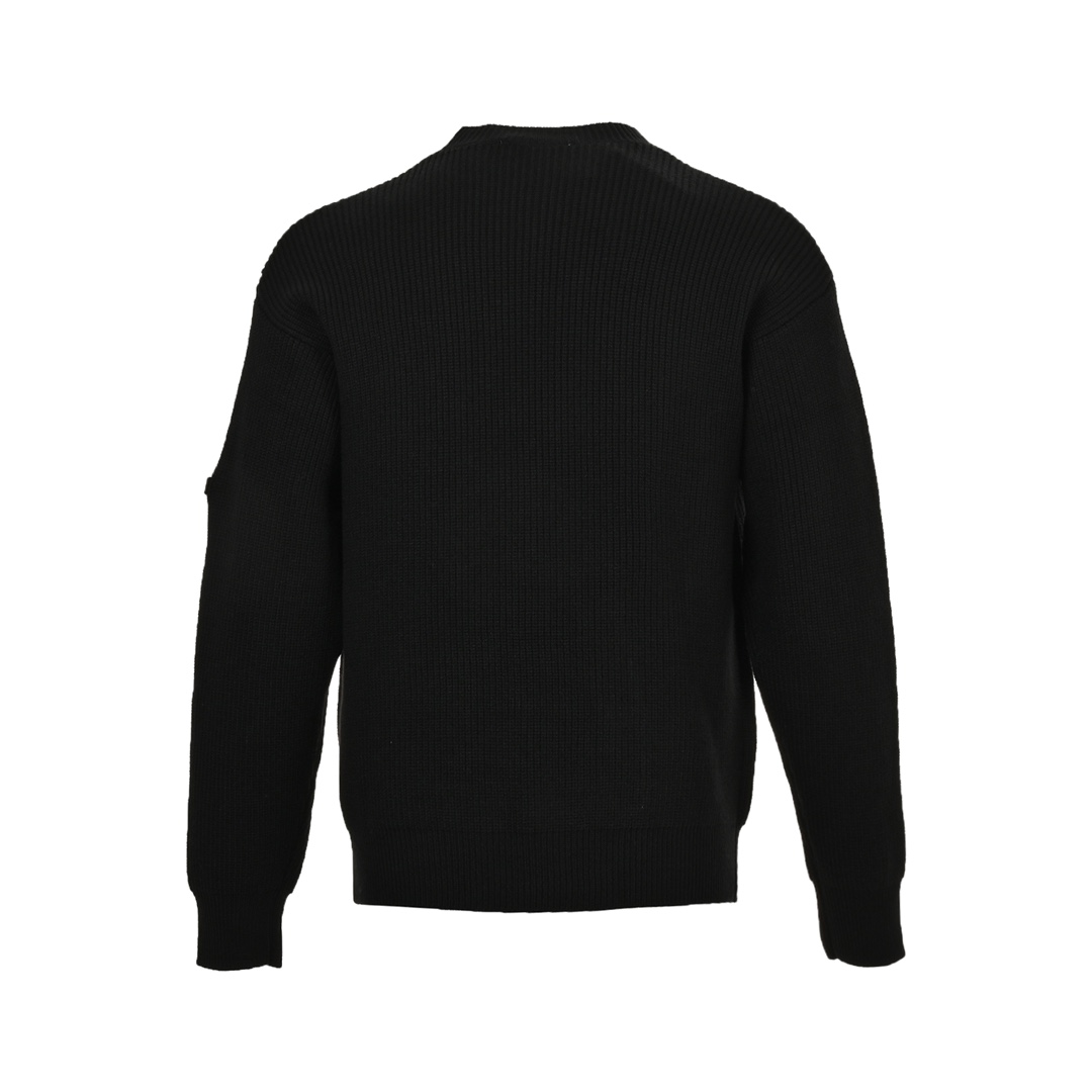 Balenciaga 24Fw sleeve badge knitted crew neck sweater