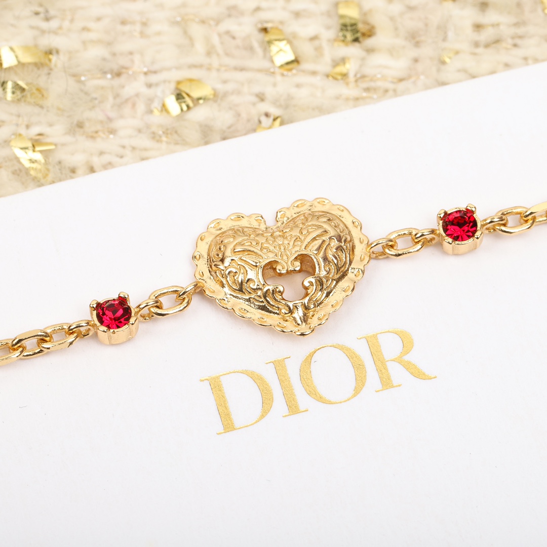 Dior embossed heart bracelet