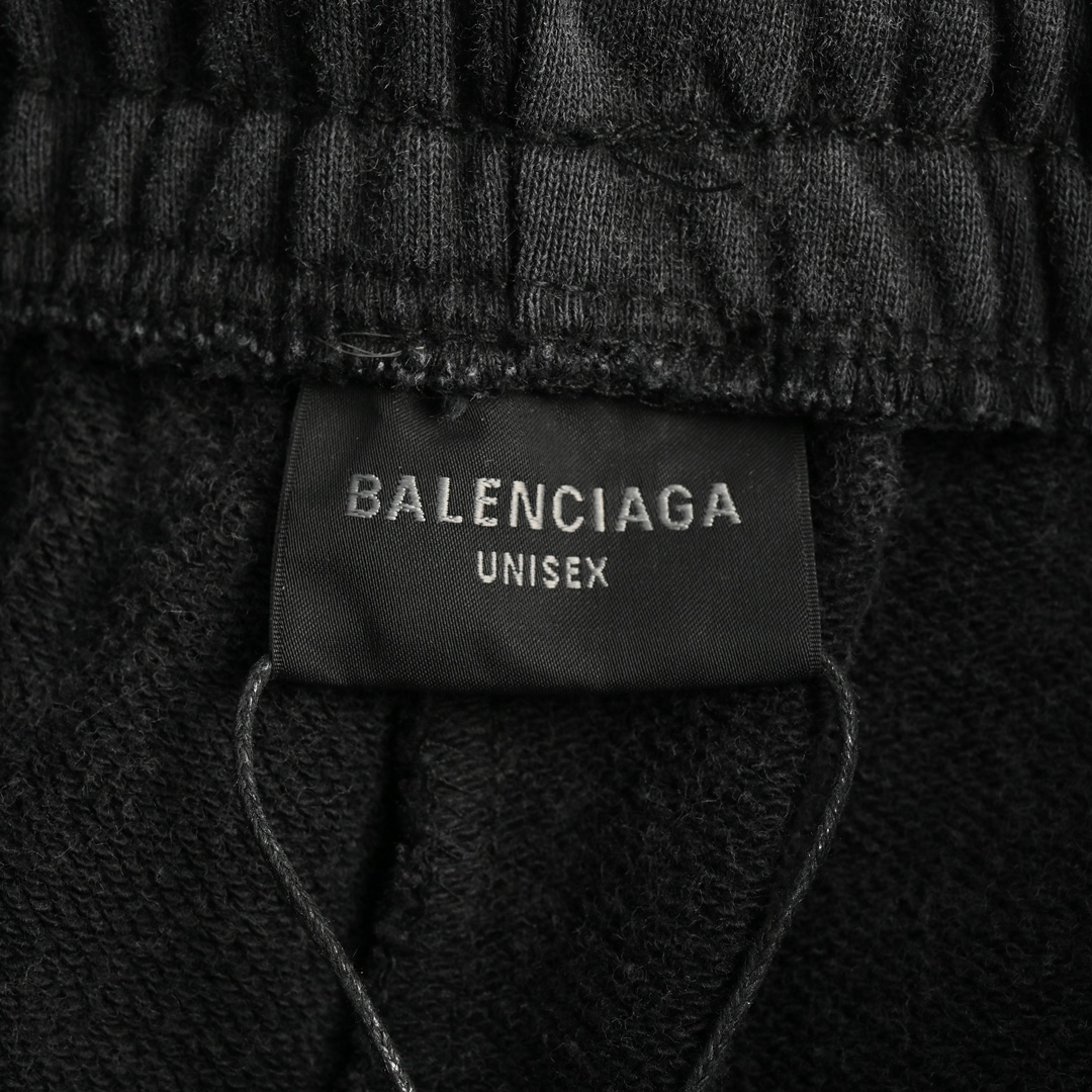 Balenciaga 24Fw heavy washed distressed double B embroidered suit trousers