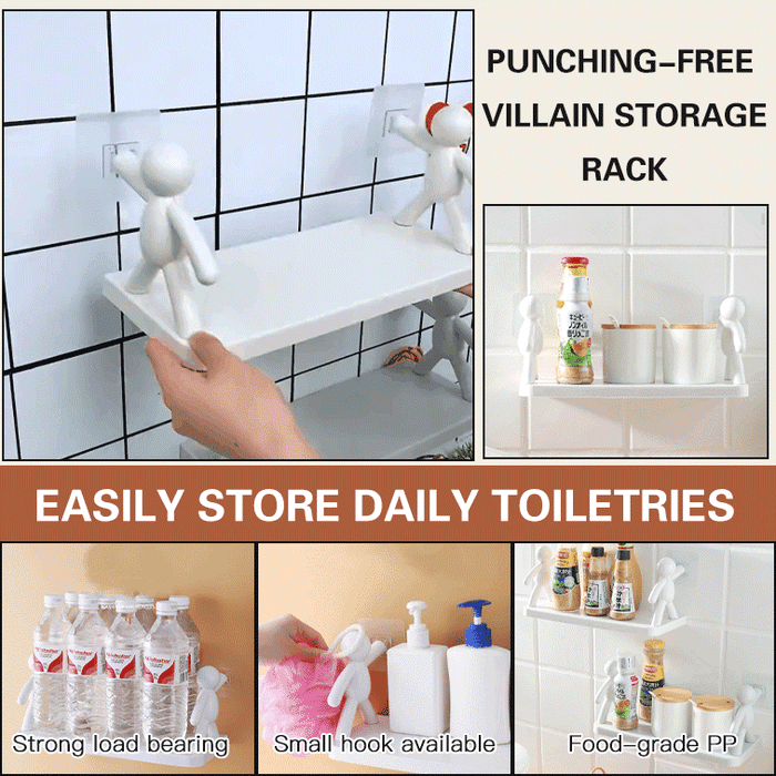 🔥Last Day Promotion-[SAVE 50% OFF]--Humanoid No Drill Wall Mounted Shelves--BUY 3 GET 2 FREE & FREE SHIPPING