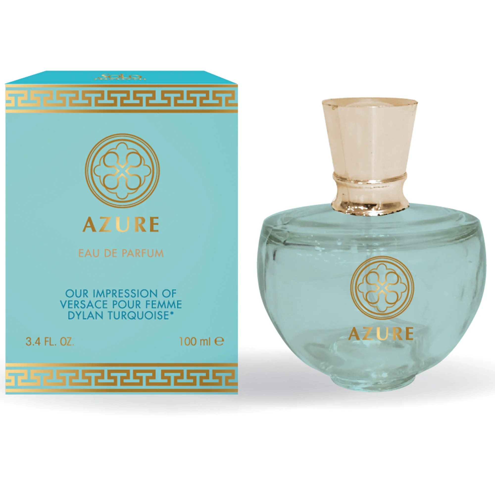 Azure for Women, Impression of Dylan Turquoise Perfume, EAU DE PARFUM, 3.4 Ounces