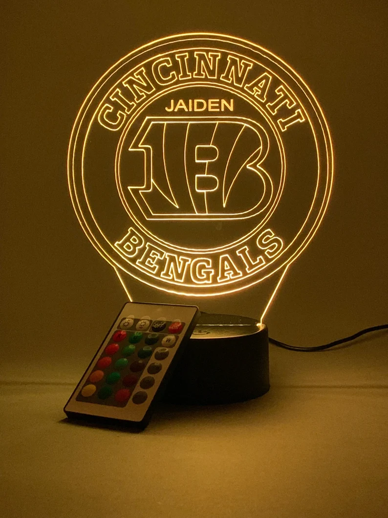 CINCINNATI BENGALS 3D LAMP PERSONALIZED
