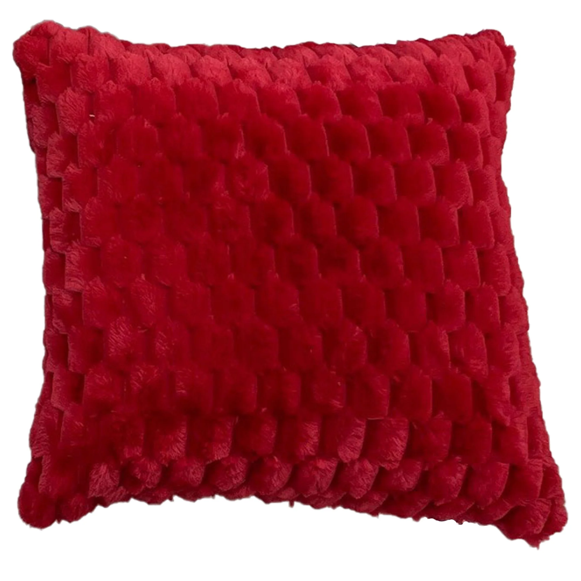 EClair Honeycomb Faux Fur Decorative Throw Pillow, 20x20 Inches
