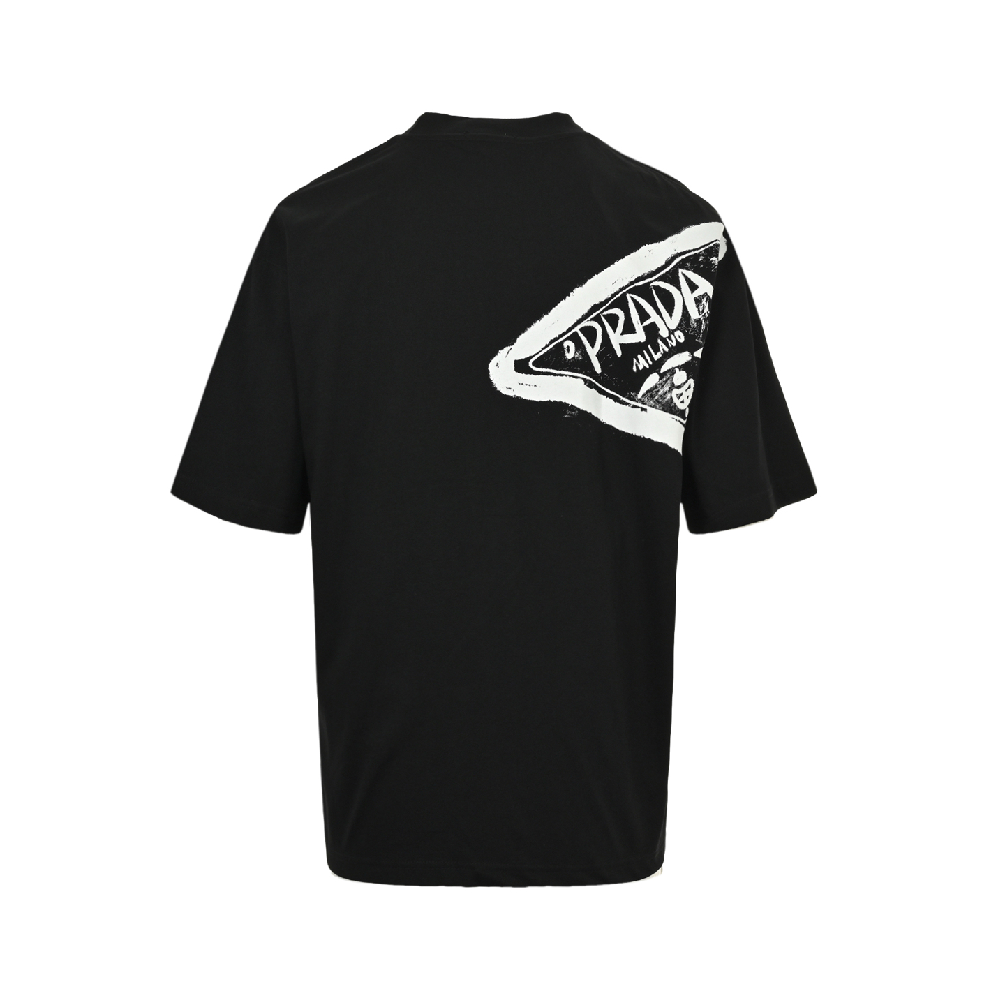 Prada 25ss hand-painted graffiti lettering short sleeve