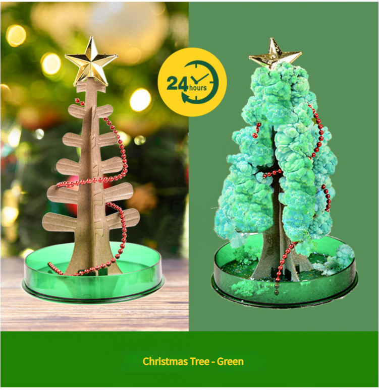 Science experiment Christmas tree magical watering grow Creative magic Crystal tree diy handmade toy paper tree blossom