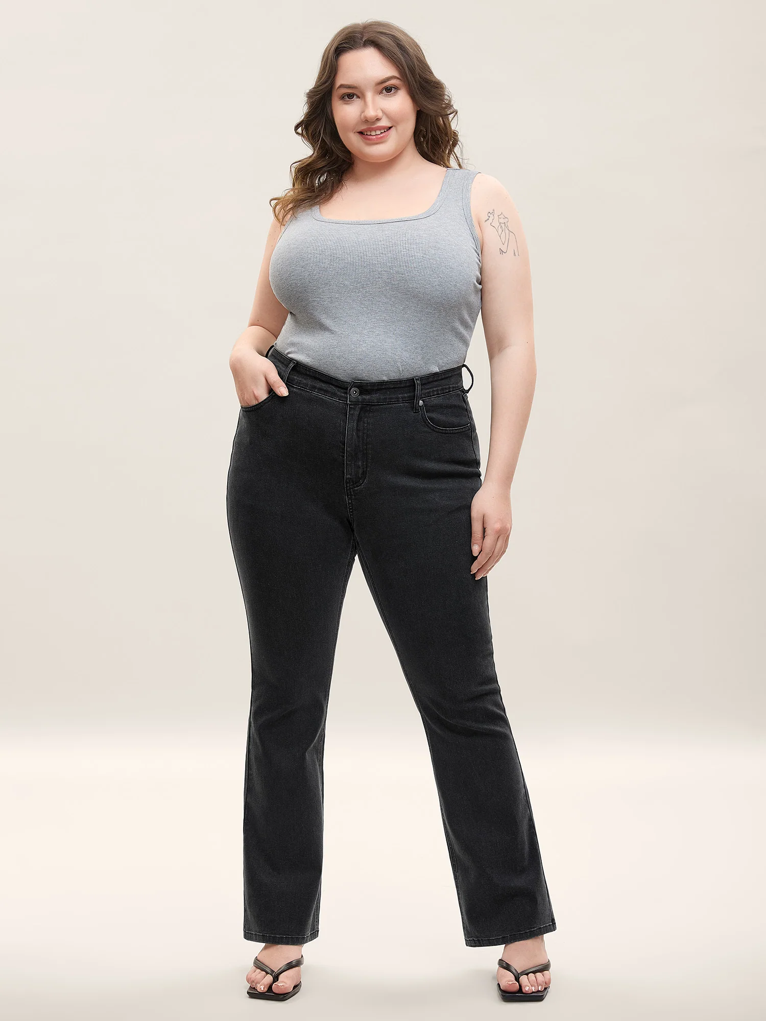 Stretchy Classic Bootcut Mid-Rise Jeans