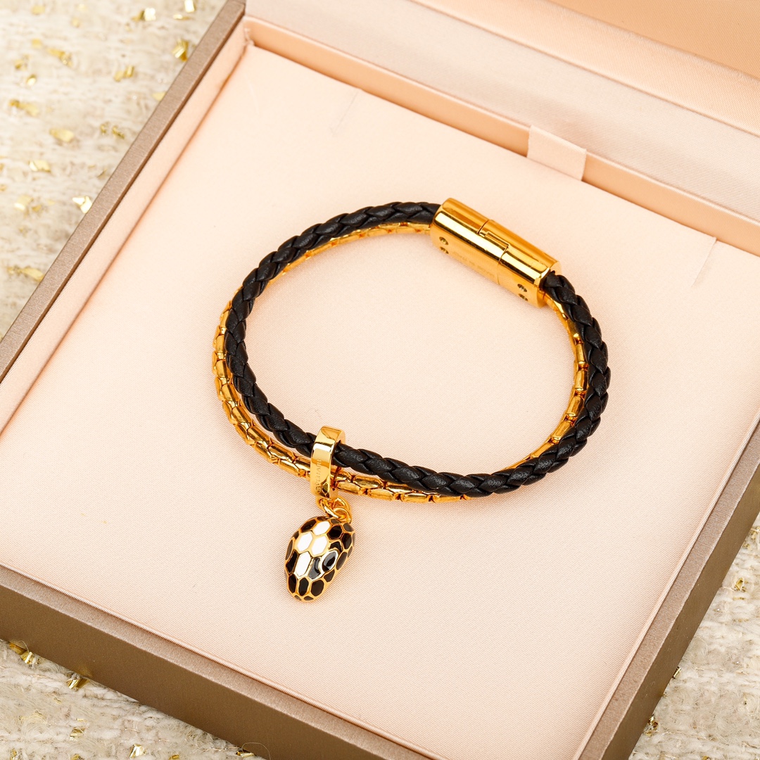Bulgari snake head double bracelet