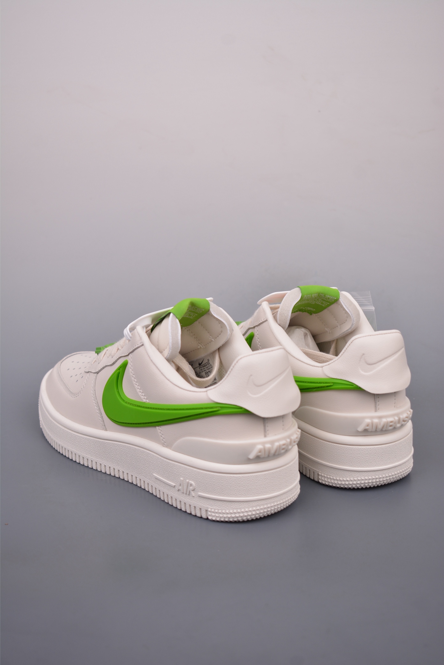 AMBUSH x Nike Air Force 1 Low SP joint beige fluorescent green big hook DV3464-003