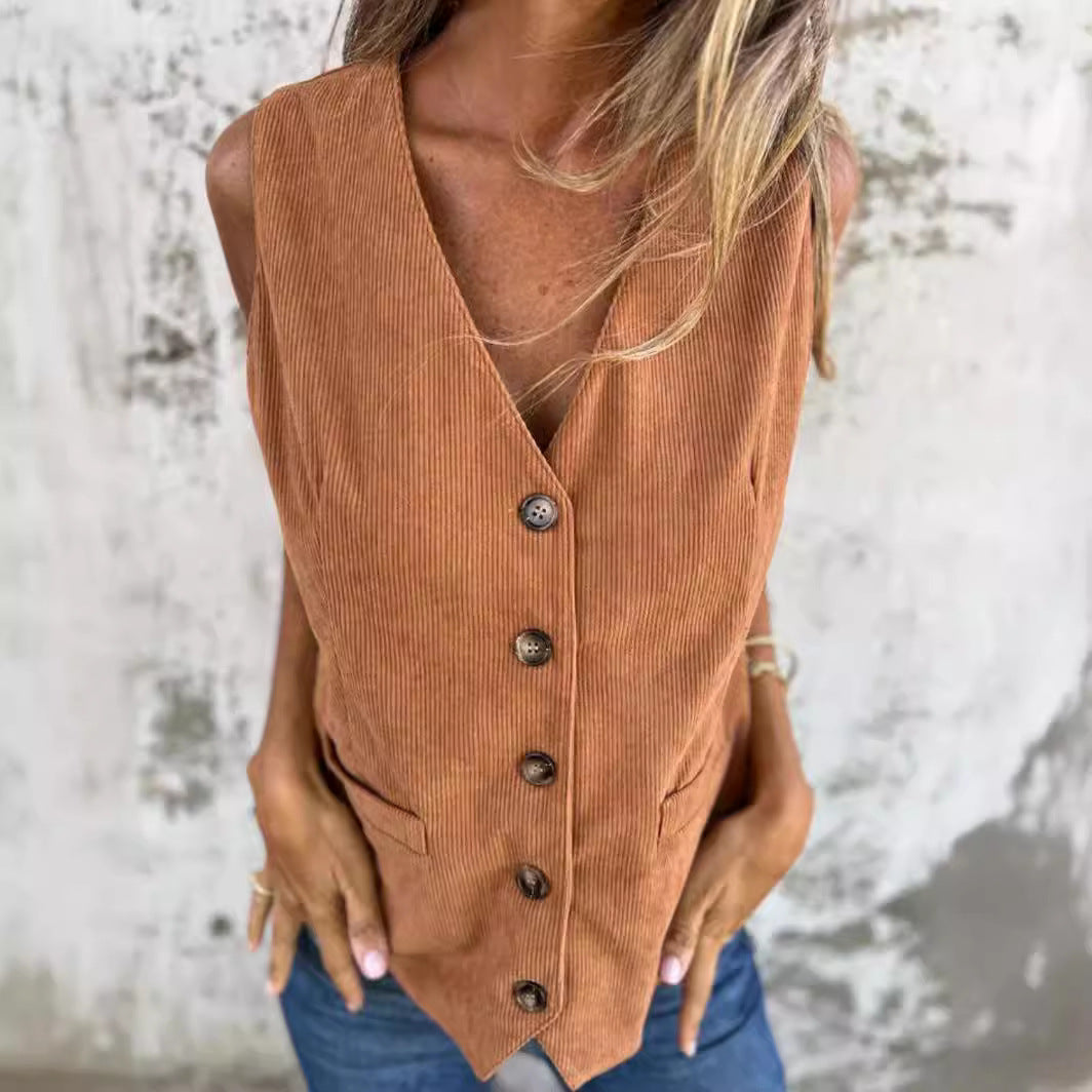 Solid Color Sleeveless Casual Vest Top