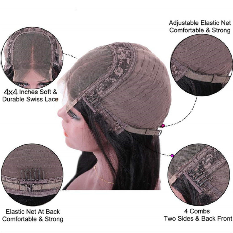 Luna wigs Lace Front 14-26 Inch Long Straight 4x4 Closure Wigs