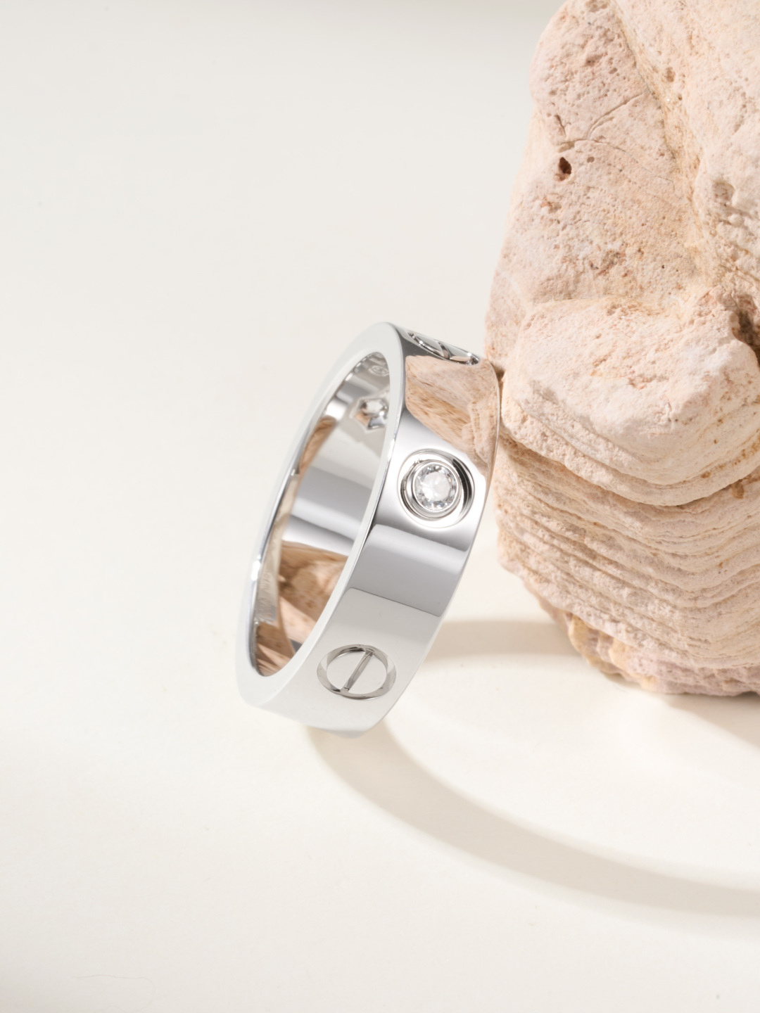 Cartier love wide three diamond ring