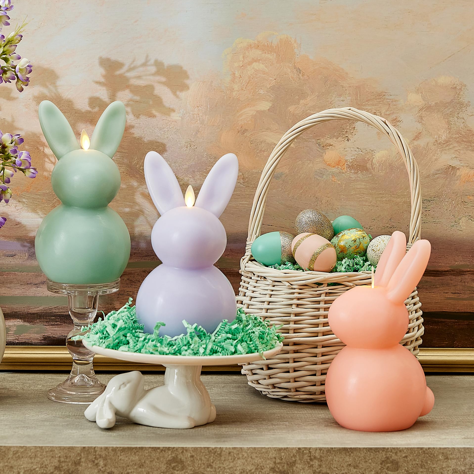 Flickering LED Flame Bunny Candle - AA Batteries