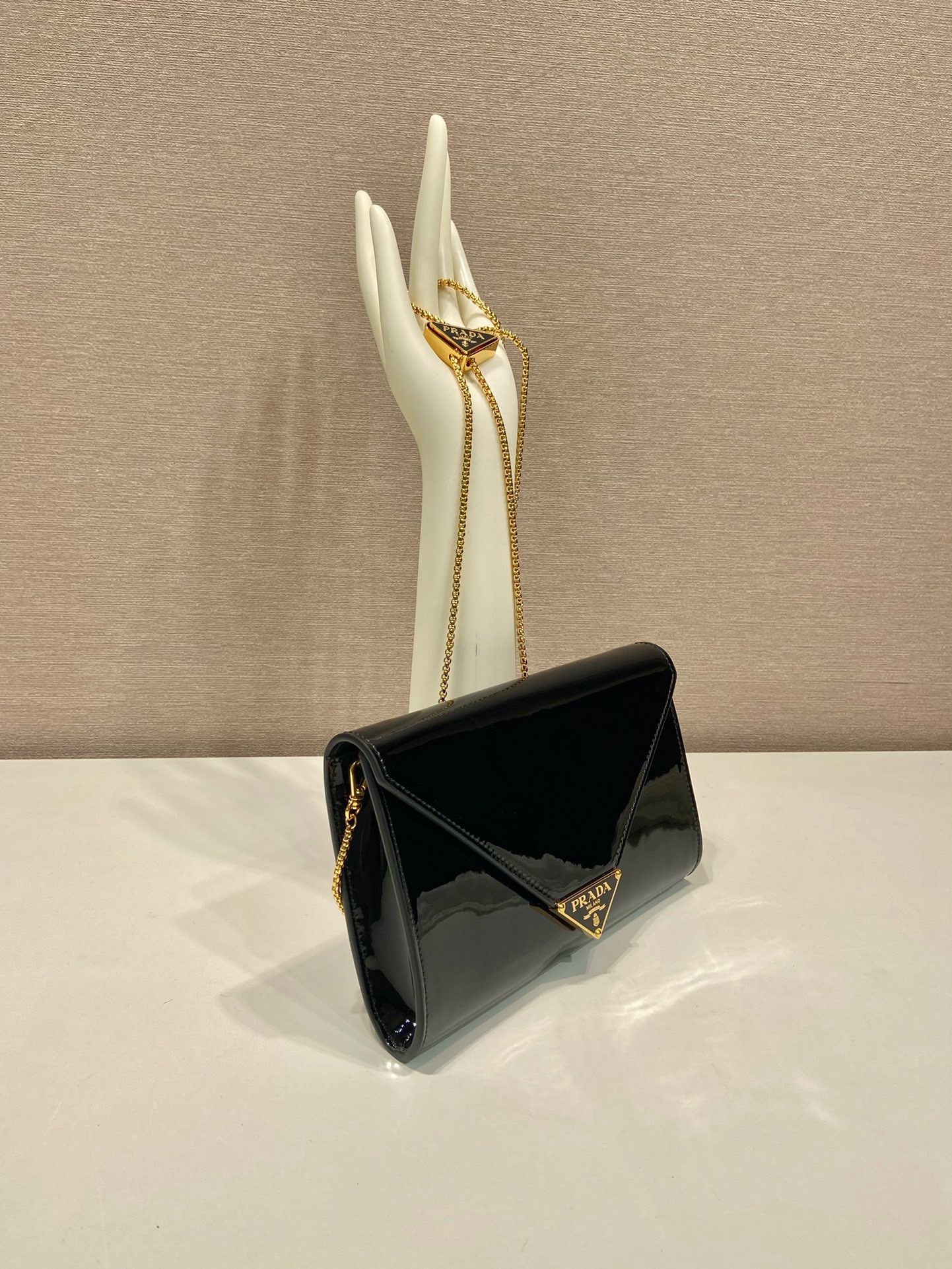 Prada Patent Leather Envelope Bag 92698580