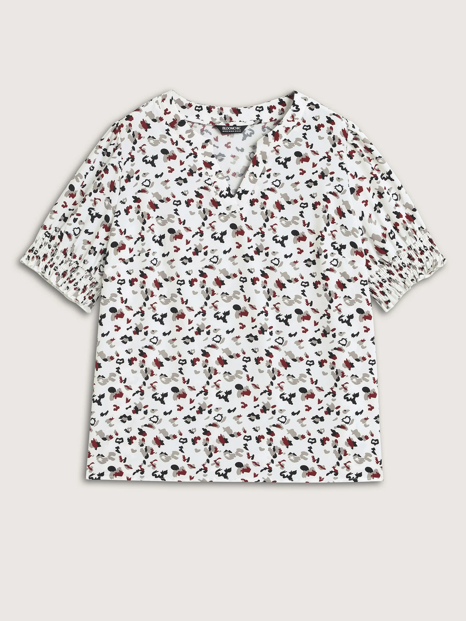 Leopard Print Split Neck Blouse