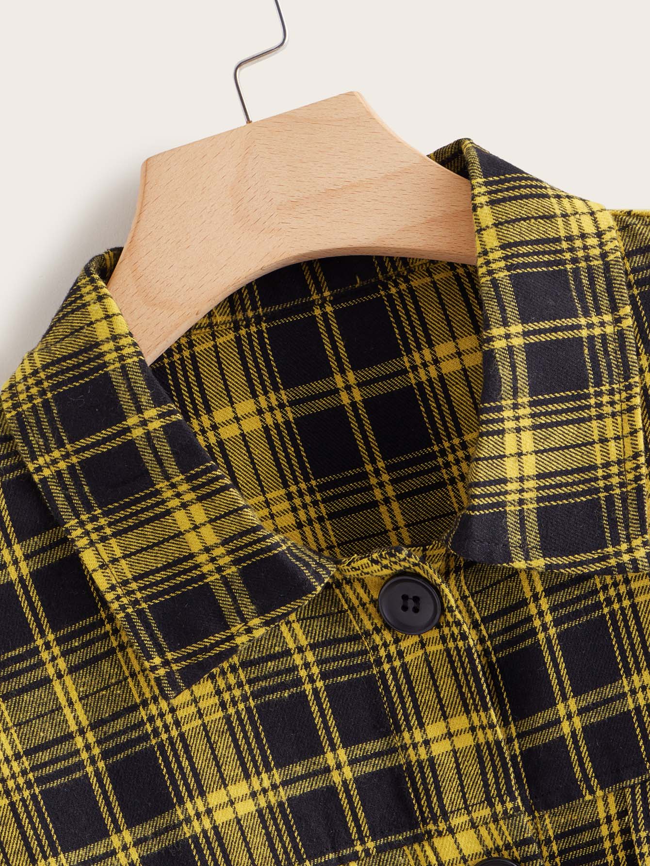 Plus Plaid Dual Pocket Patched Jacket