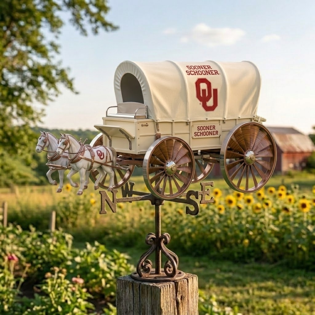 Oklahoma Sooners Schooner Garden Wind Spinner
