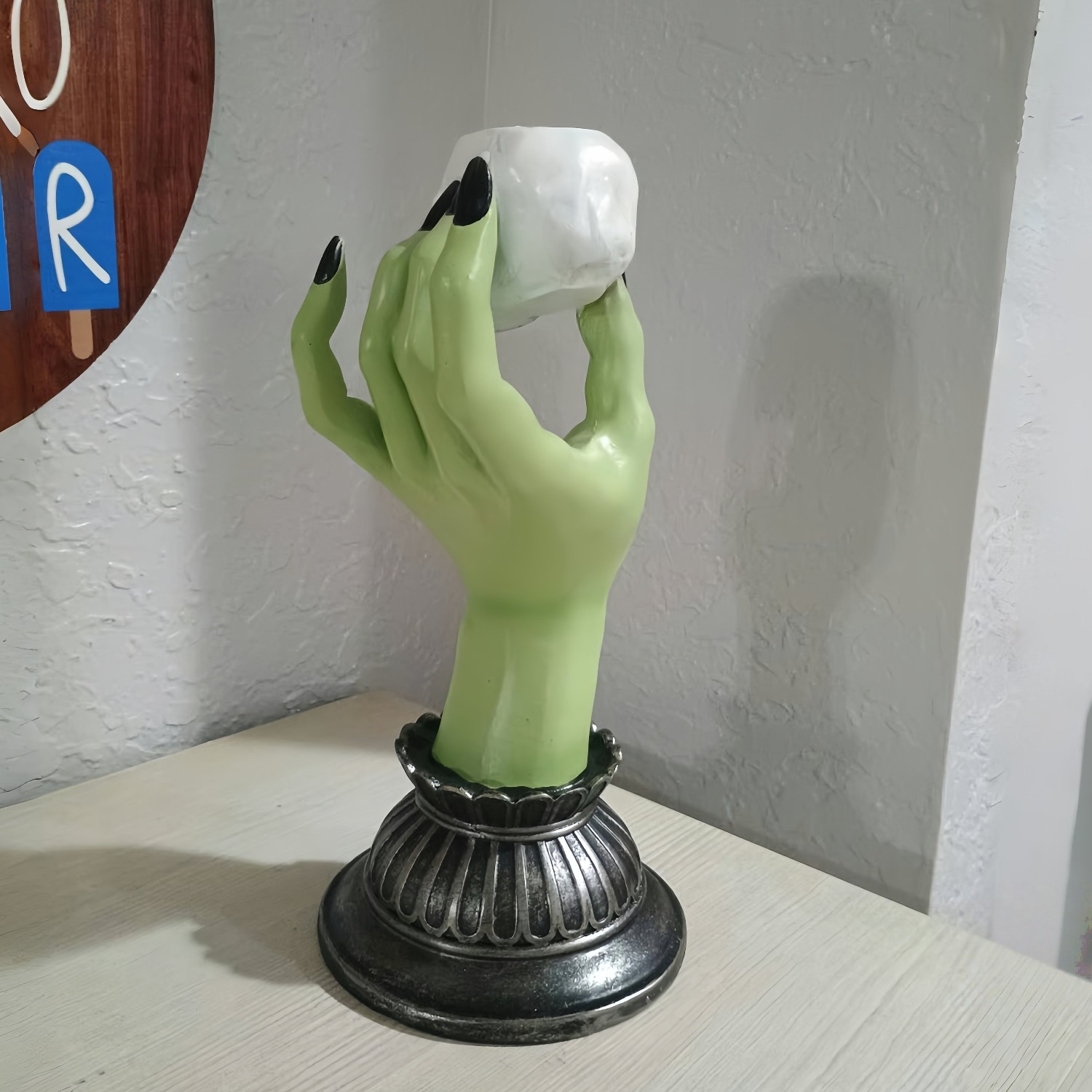 💥ON SALE💥Stewart Green Witch Hands Halloween Candle Holders