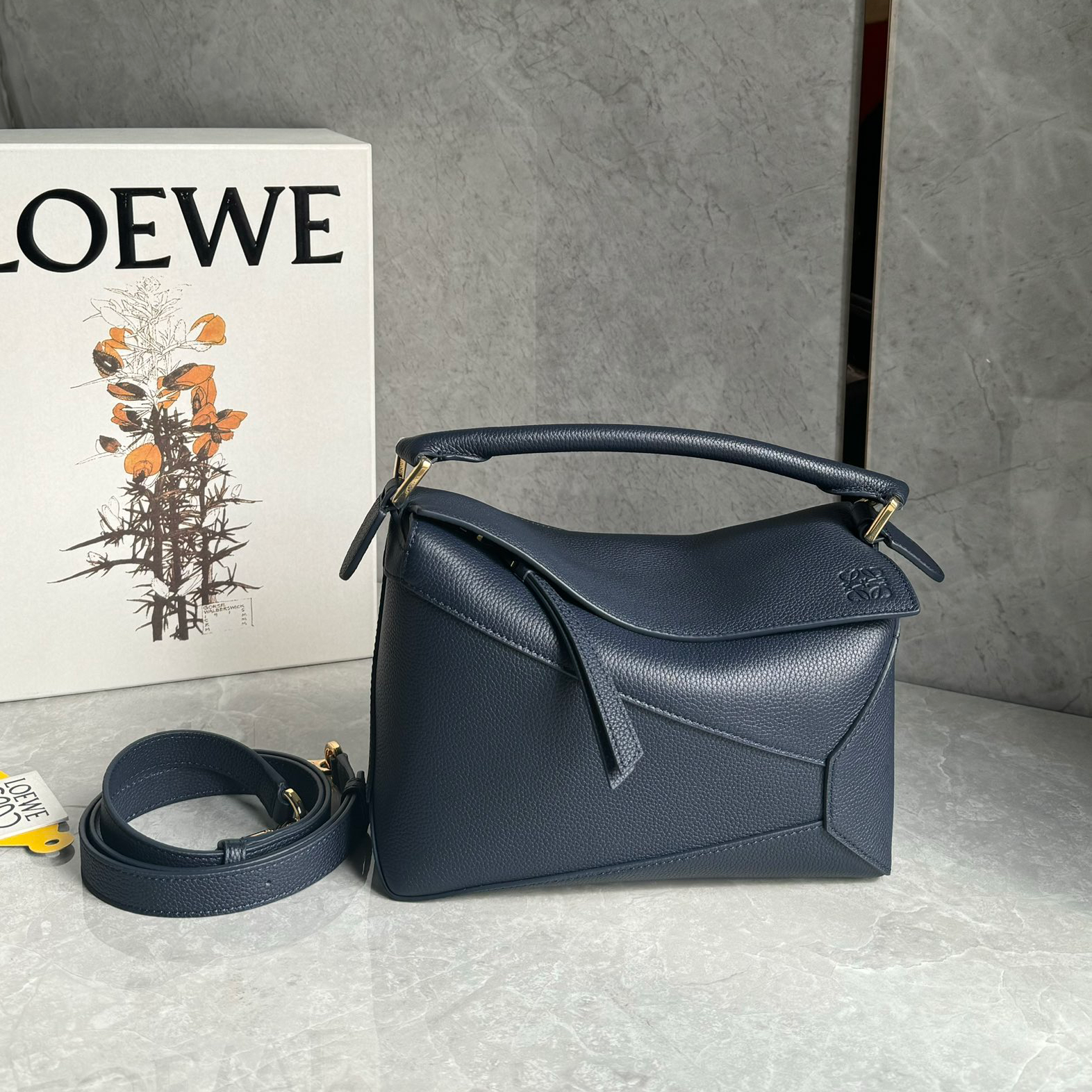 Loewe suede colorblocked zzle bag 0681