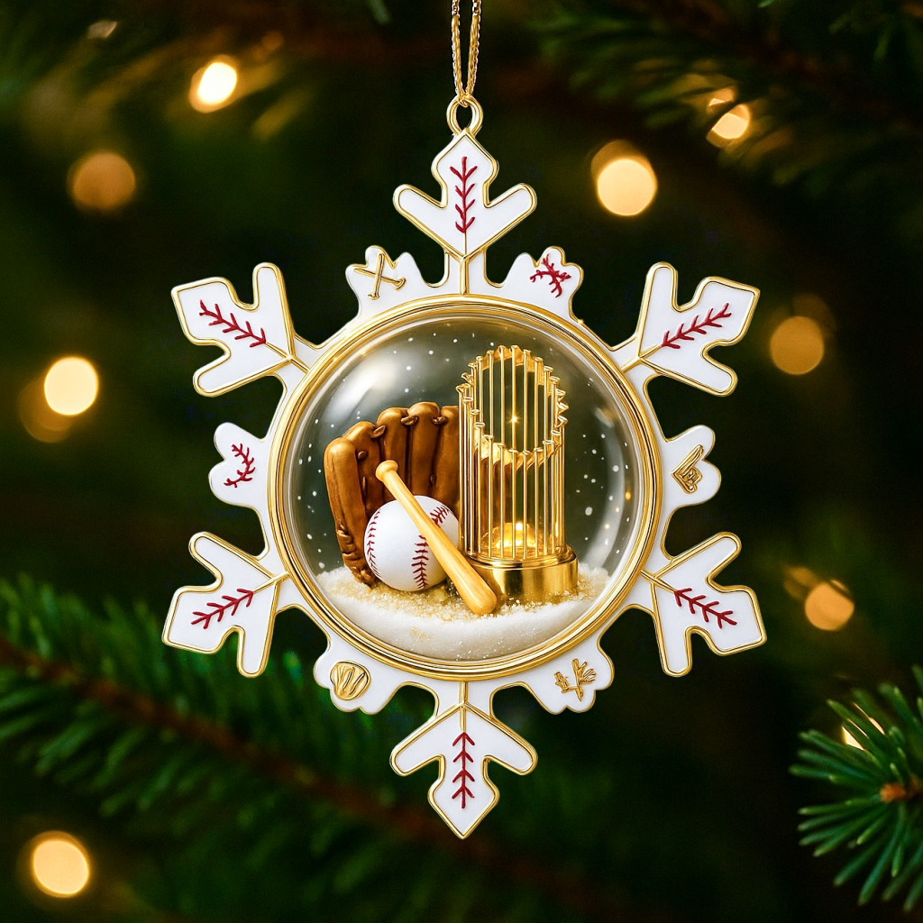 Baseball & Football Snowflake Ornament