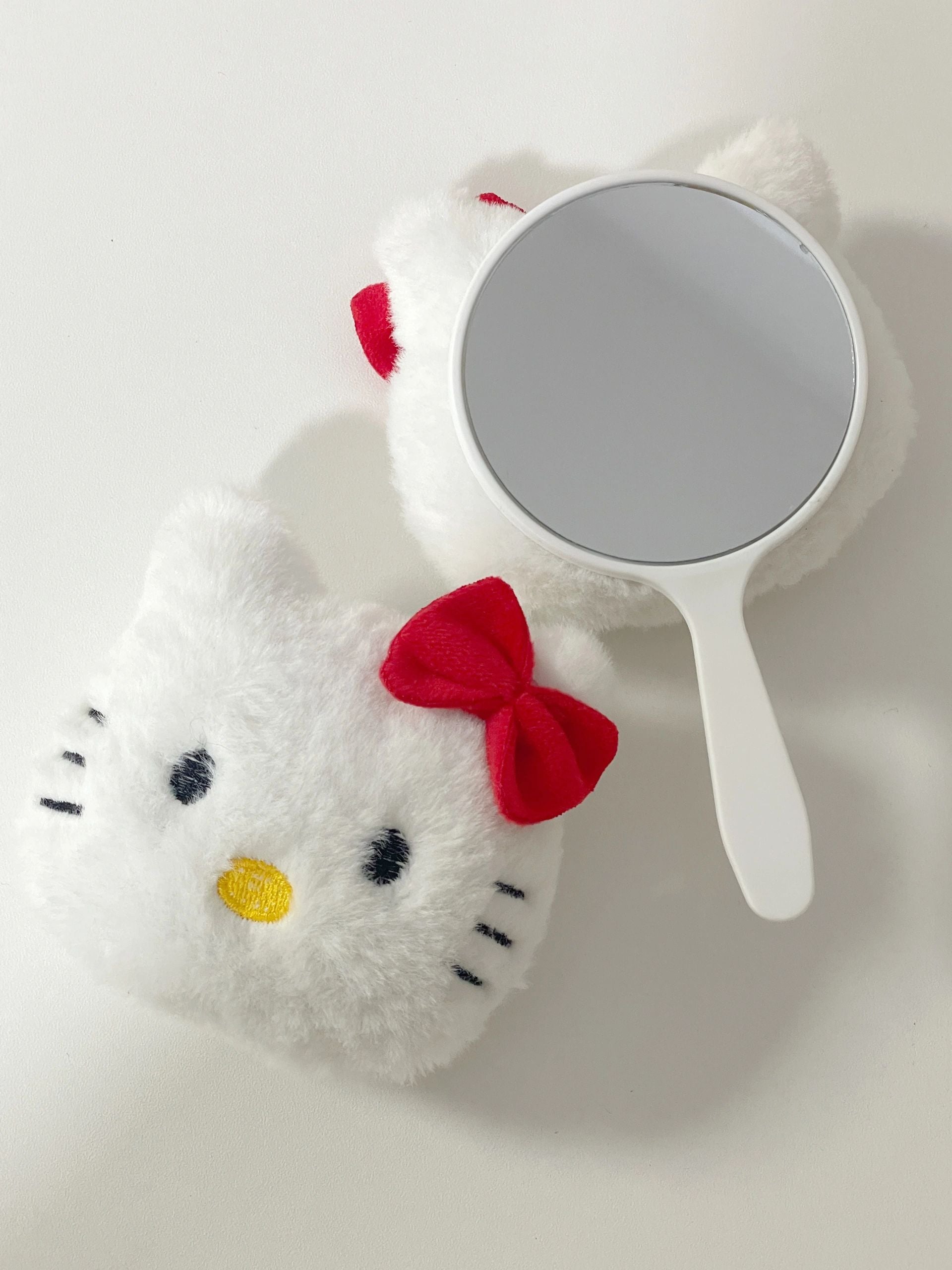 Hellokitty Plush Handheld Mirror, Small Cute Hand Held Mirrors for Girls Makeup travel Personal Cosmetic Mirror 2Pcs