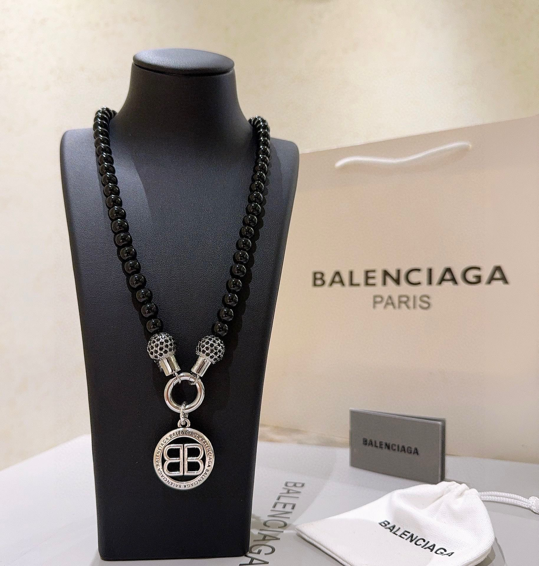 Balenciaga BB skull necklace