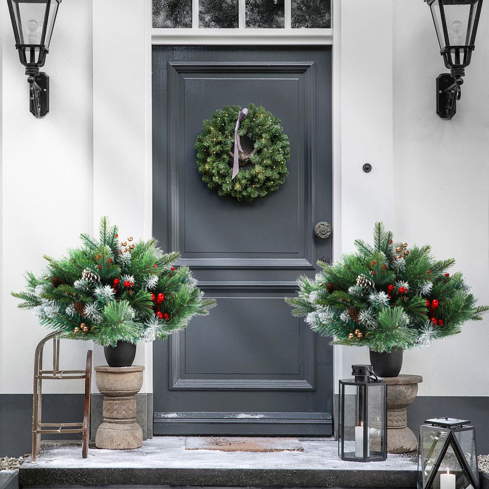 🎄Early Christmas Sale 49% OFF🎄18 Inch Pre-lit Christmas Planter Bushes