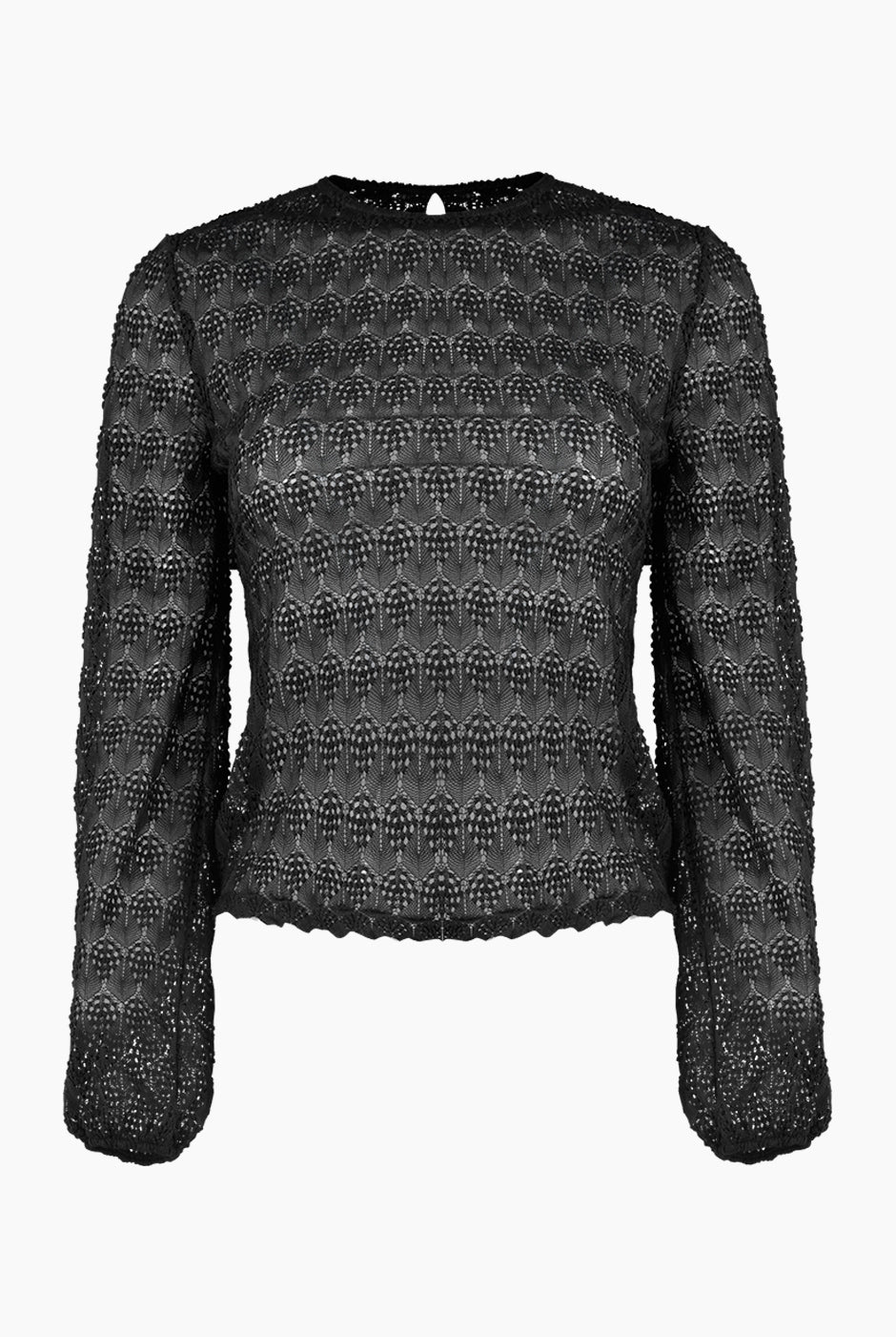Blusa recta de manga larga marino