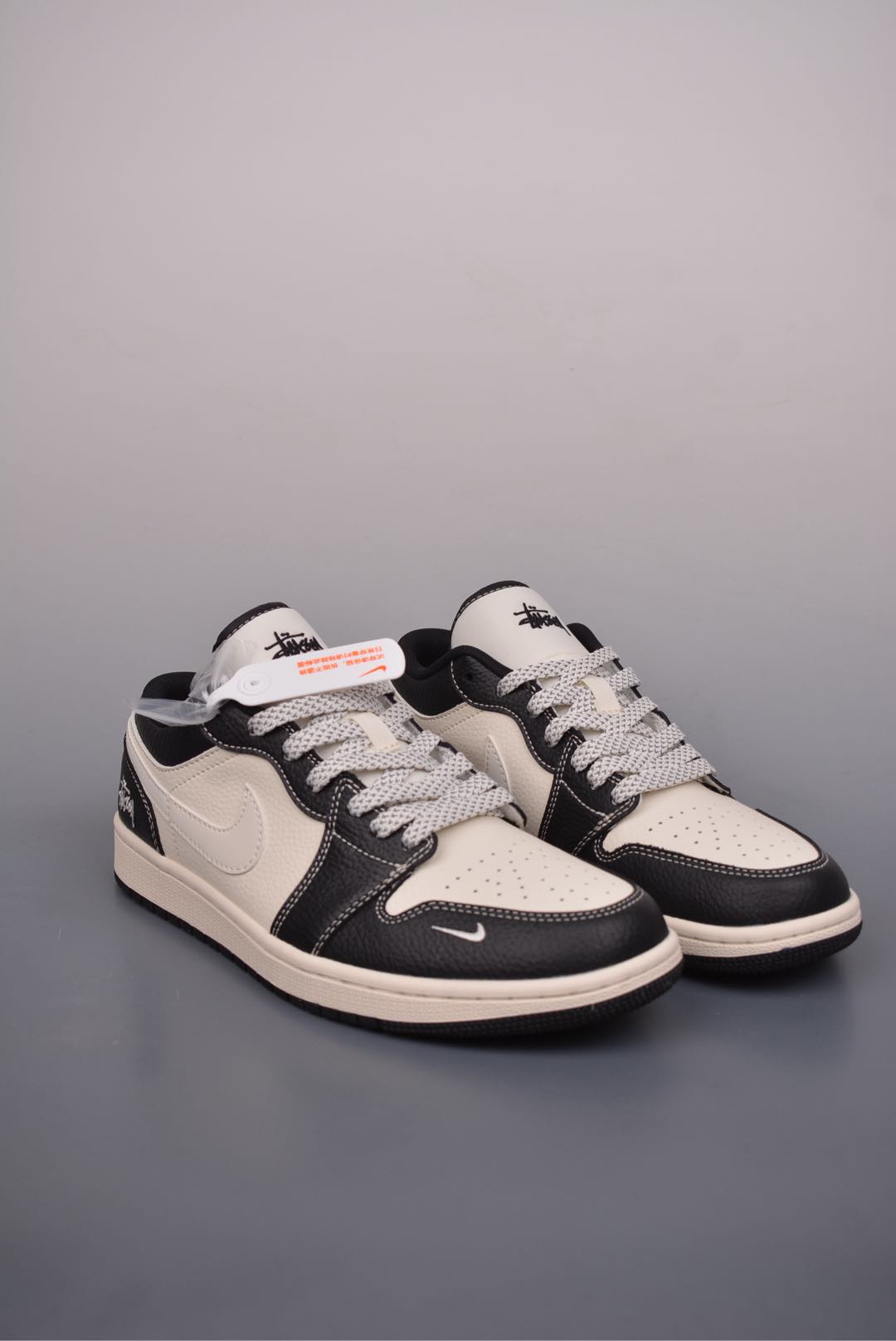Stussy x Nike Air Jordan 1 Low OG Black Beige White XX3318-507