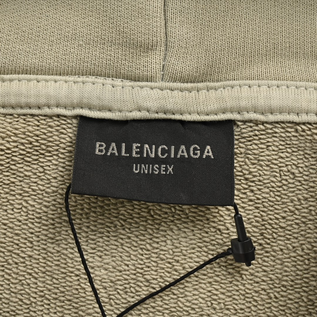 Balenciaga 24Fw hoop embroidery totem distressed zipper hooded jacket