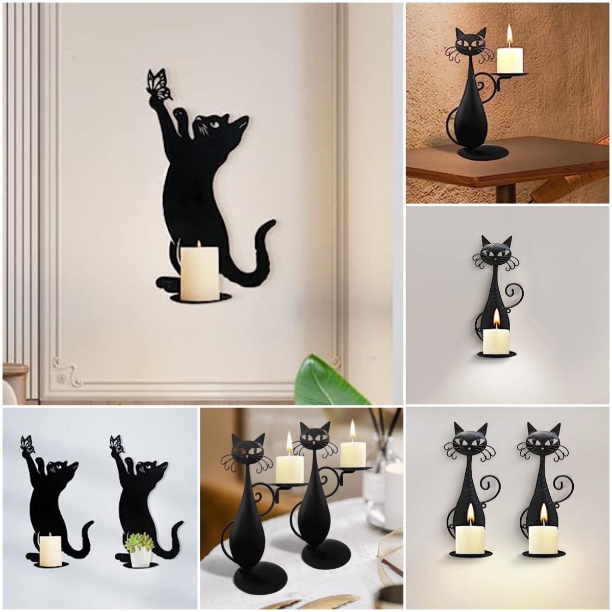 (🔥Last Day Promotion-SAVE 60% OFF)-Black Cat Candle Holder-BUY 2 FREE SHIPPING