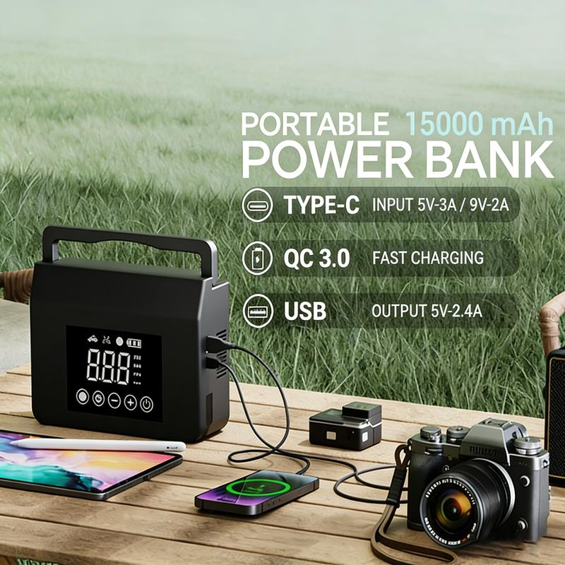 Portable Car Jump Starter & Air Compressor | 4-in-1 Emergency Power Kit