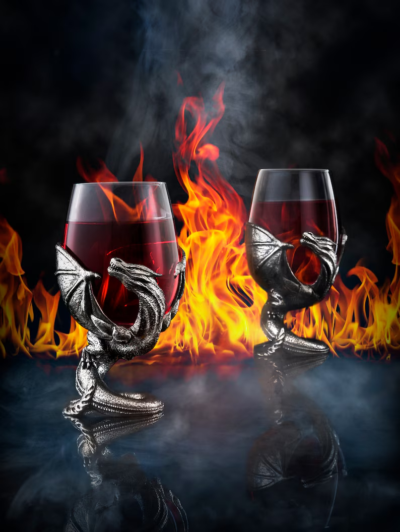 Awaken the Dragon – Handcrafted Pewter Dragon Wine Goblets