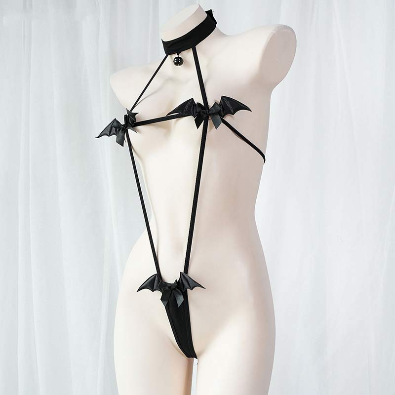Sexy Devil Wings Bikini Jumpsuit Lingerie Set