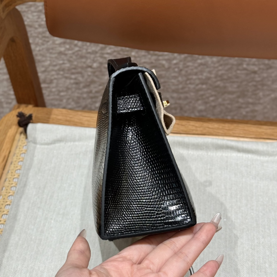 Hermes kelly pochette ck89Black (handmade to order)