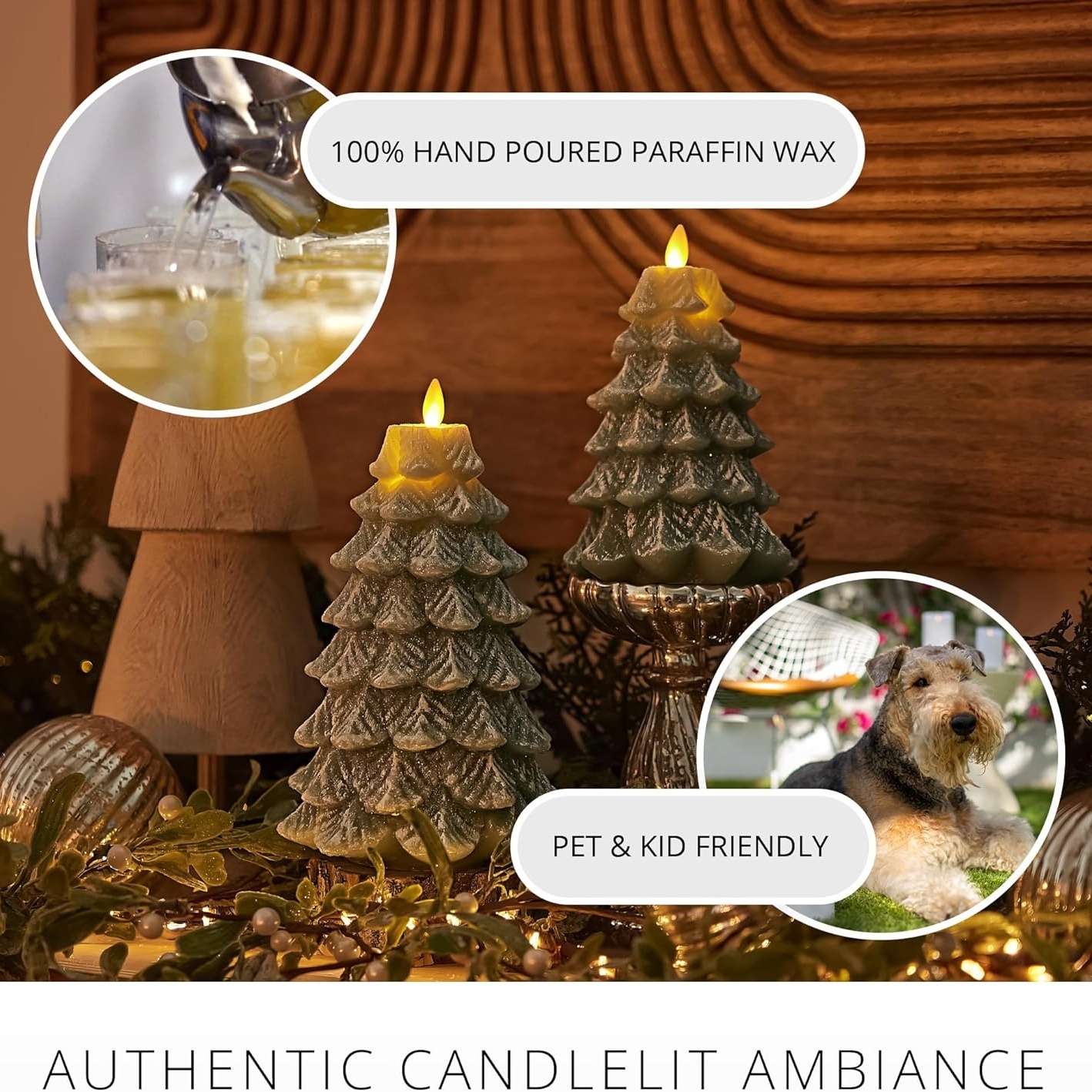 Christmas Tree Flameless Candle Moving Flame Effect LED Candle🎁