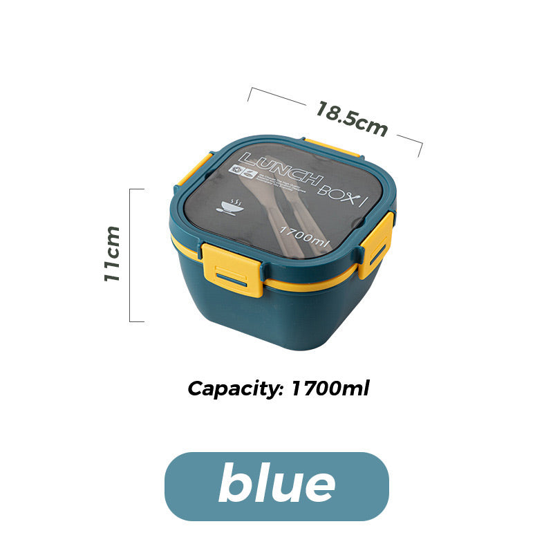1200ml/1700ml Lunch Box with Spoon & Fork - Microwave Safe