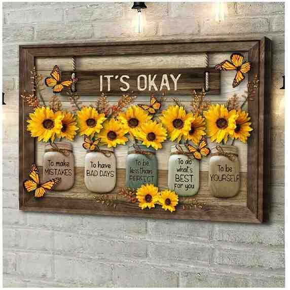 IT'S OKAY-🦋Butterfly Sunflowers Wall Art🌻