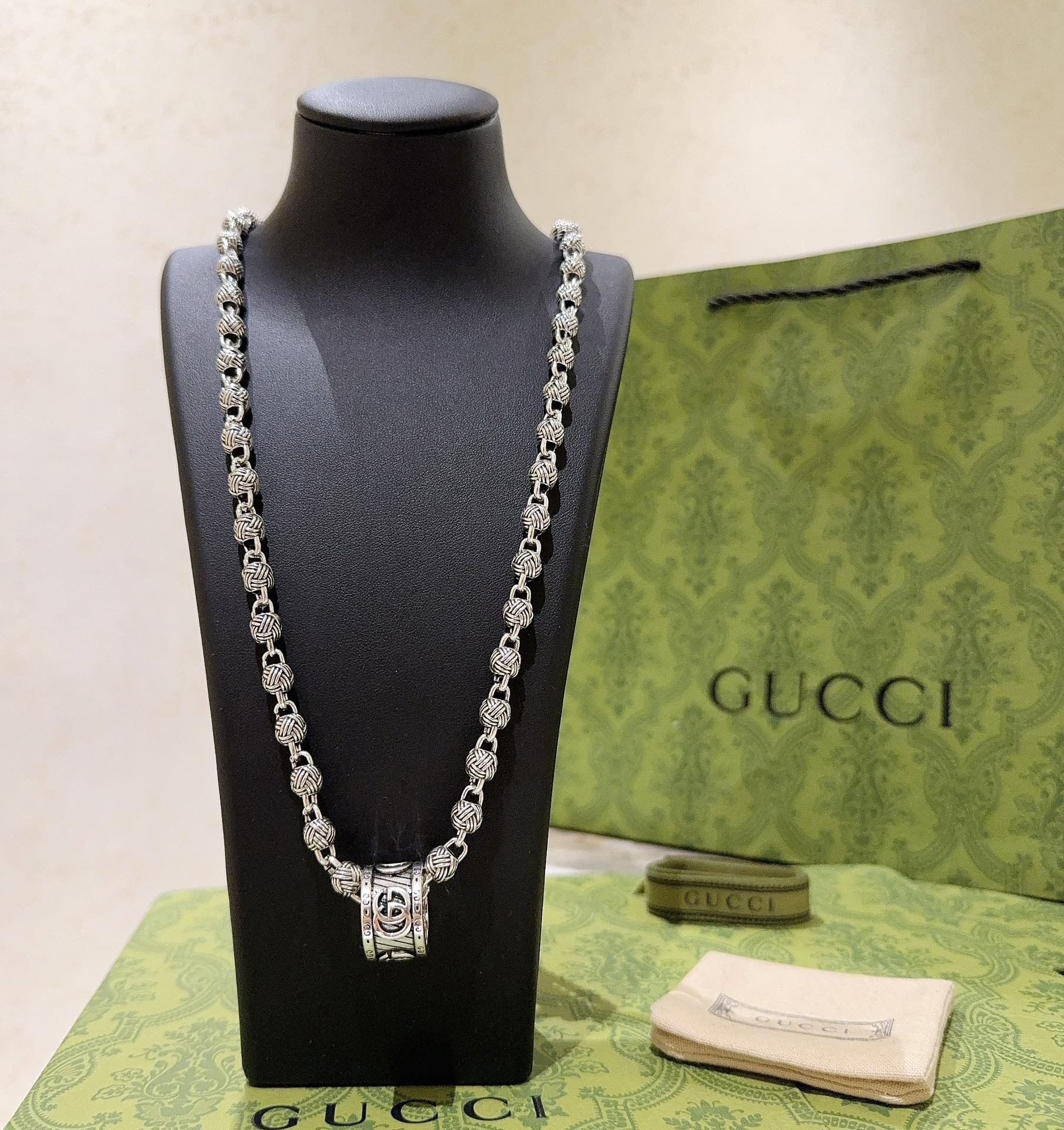 Gucci Anger Forest Series Braided Ball Vintage Necklace