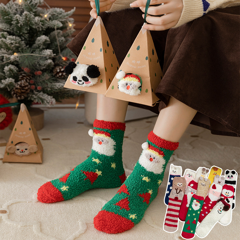 🎄New Year Sale- 50% OFF🎁Christmas Thickened Warm Socks(3PAIRS/SET) -BUY 2 SETS GET 10% OFF FREE SHIPPING