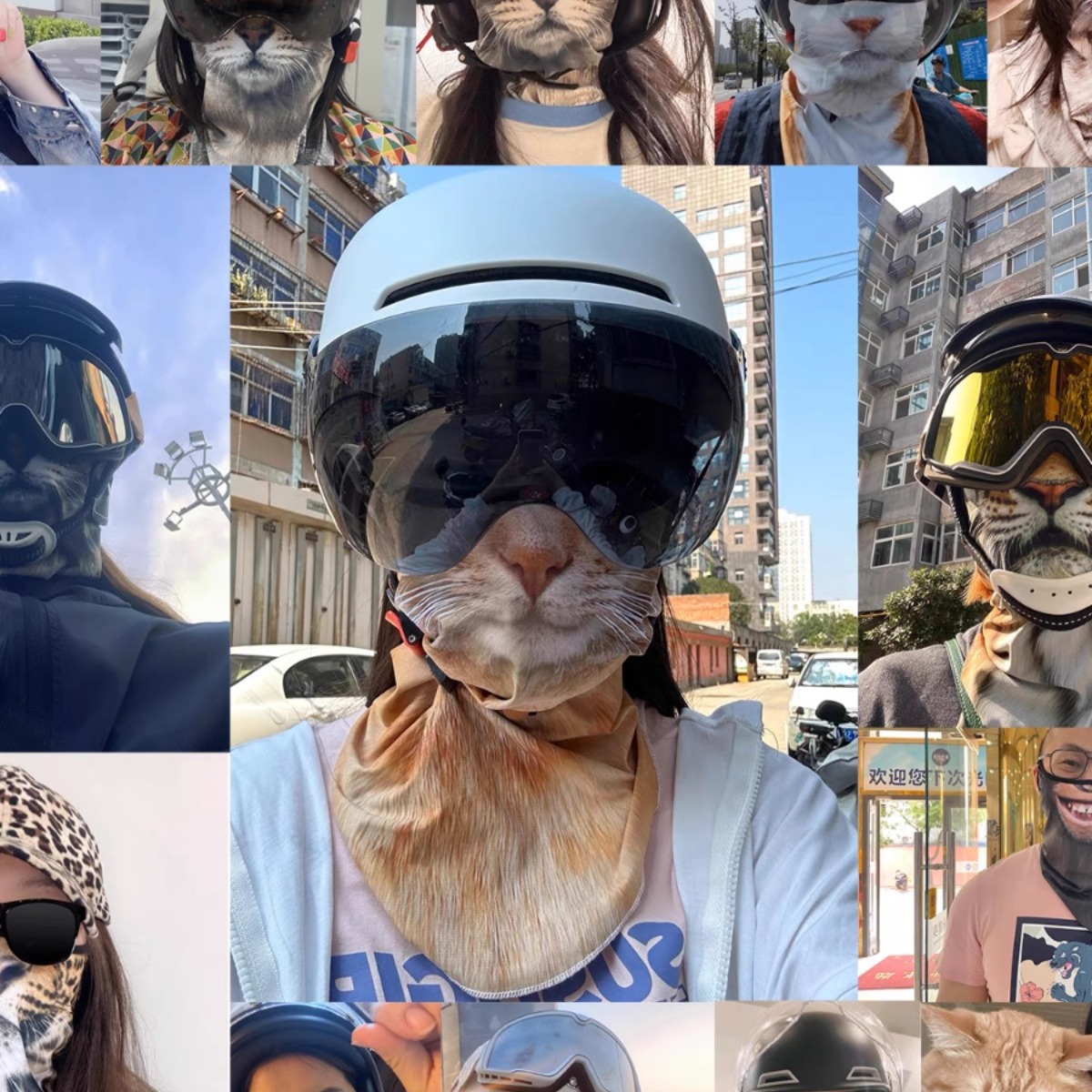 2024 new 3D sun protection ear-hung animal mask