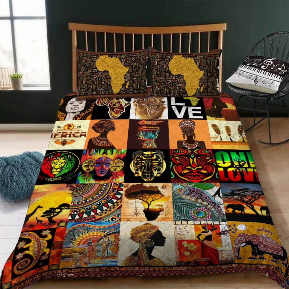 African American Culture Quilt Bed Set