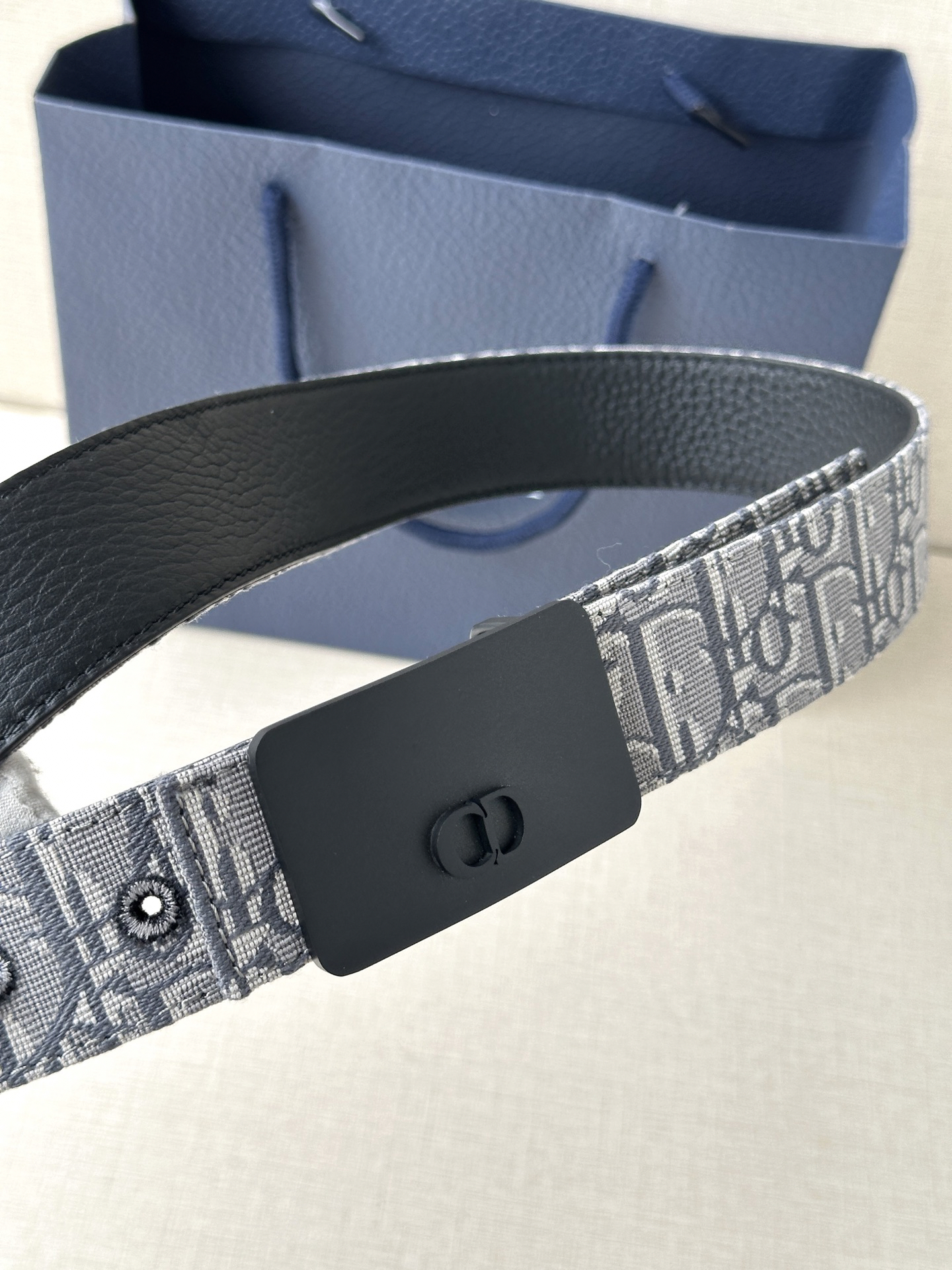 Dior square buckle leather belt 3.5CM wide