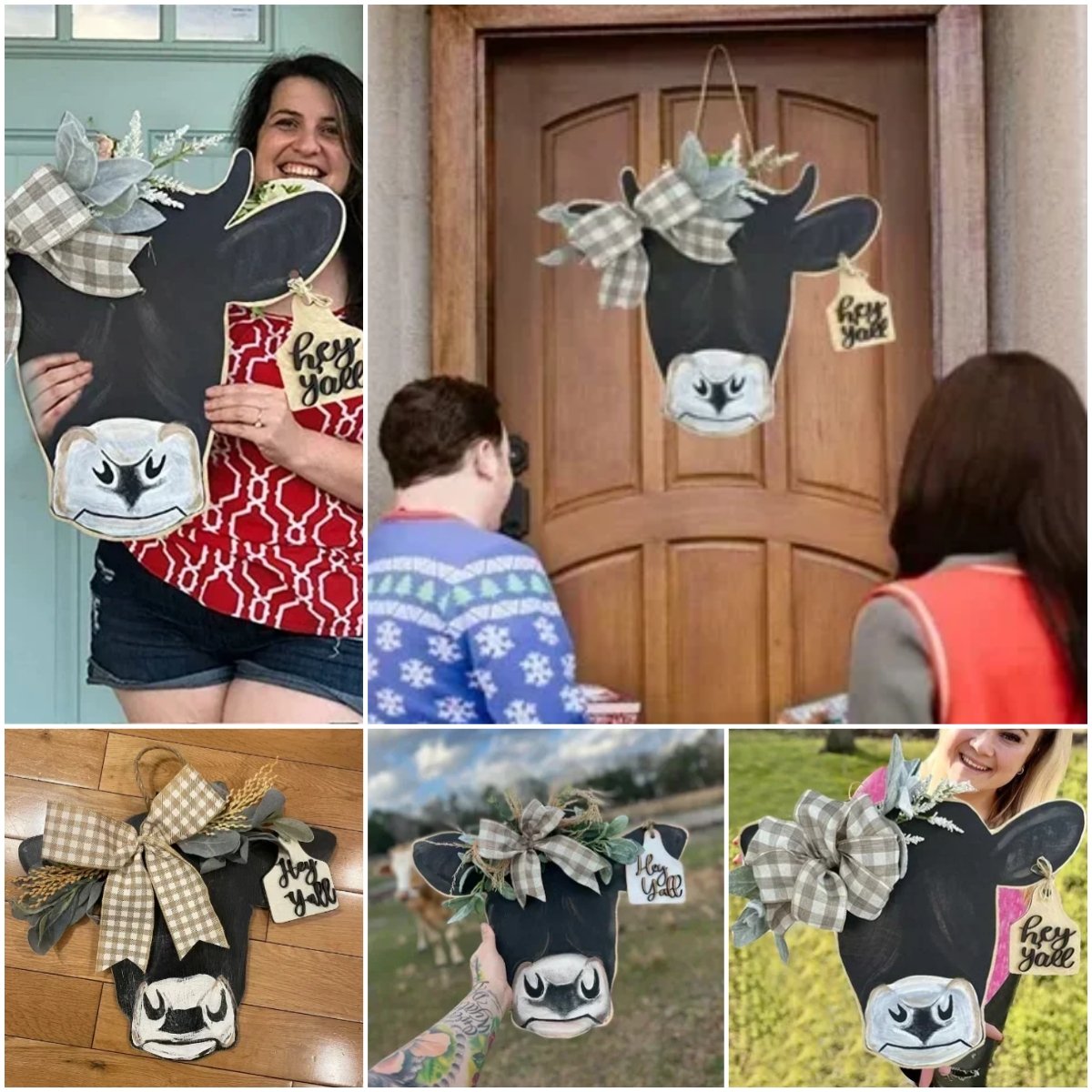 🔥[SAVE 50% OFF]-- Farmhouse Cow Head Welcome Wreath-BUY 2 FREE SHIPPING