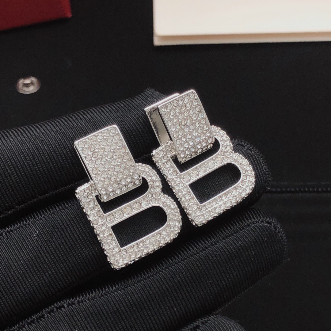 Balenciaga BB diamond earrings