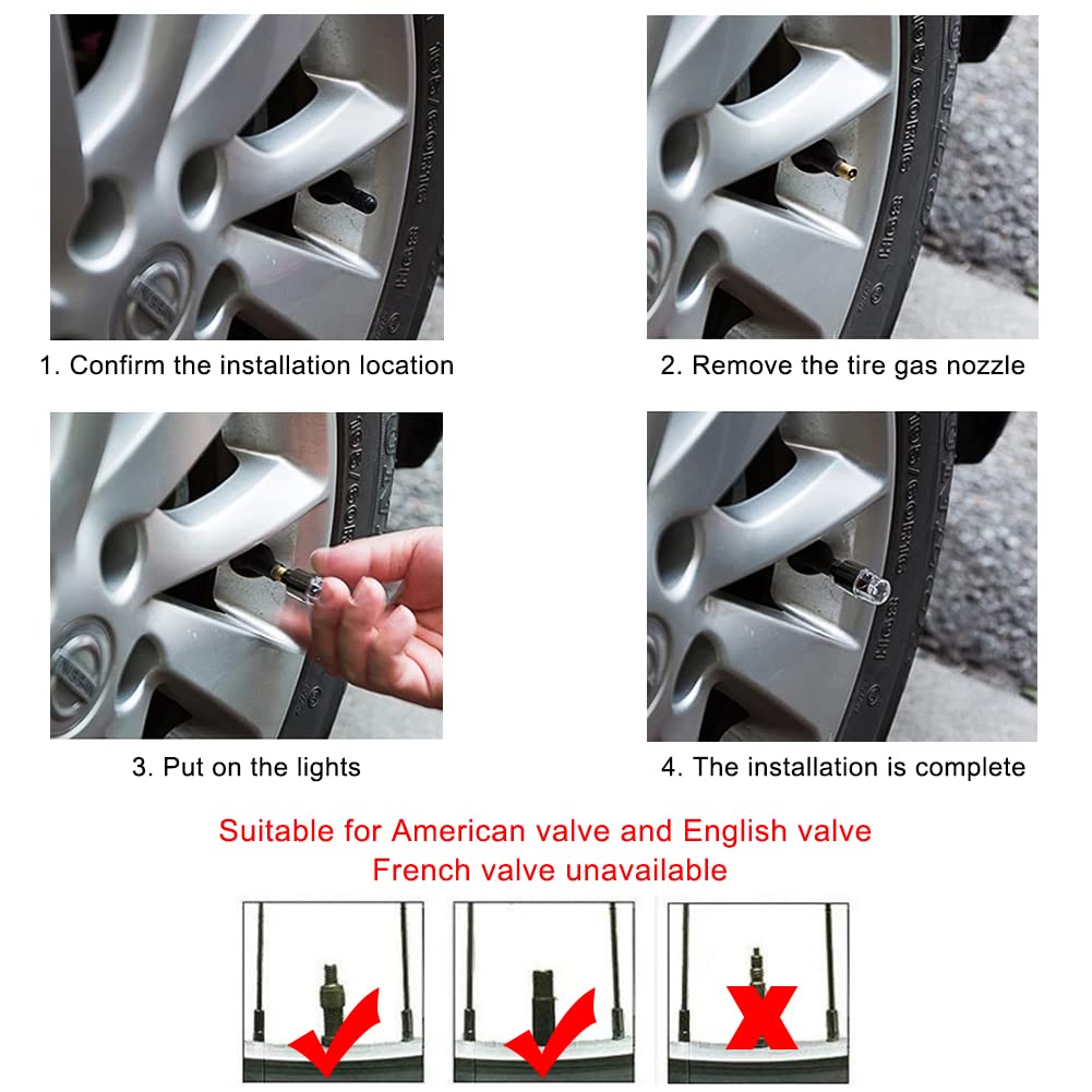 Motion Activated LED Wheel Lights Suitable for Cars, Motorcycles, Bicycles