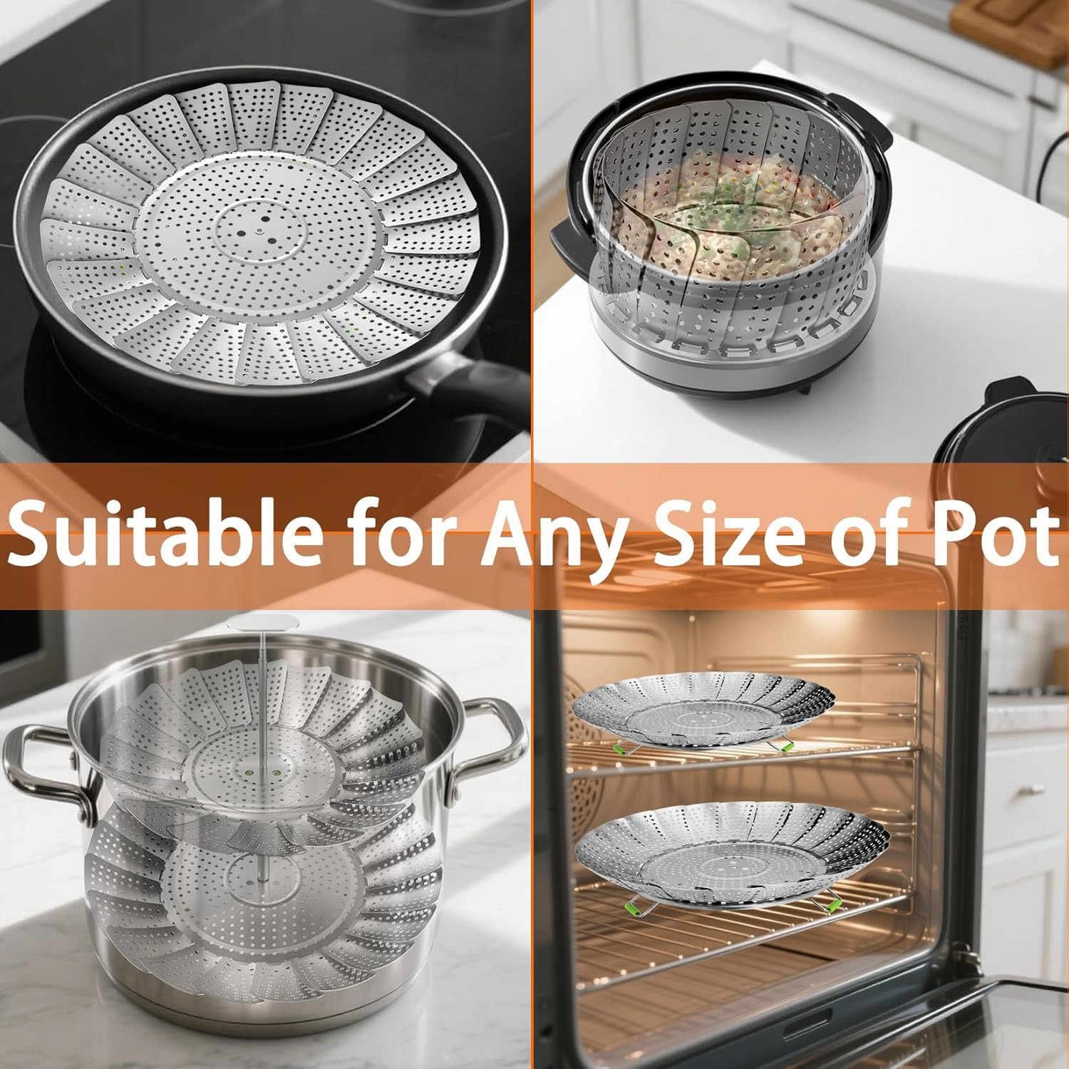 🔥ON SALE🔥Folding Stainless Steel Veggie Steamer Basket